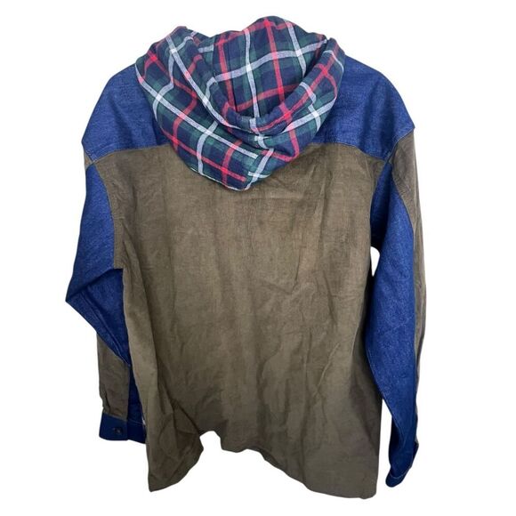 Urban Outfitters Blocked Hooded Long Sleeve Overshirt Jacket - Picture 5 of 6